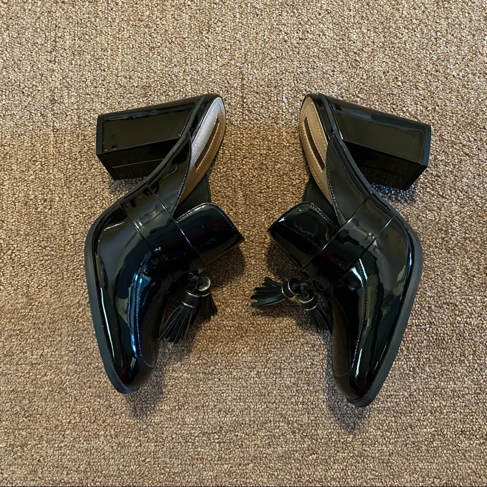 Tahari | Patent Leather Mules with Tassels